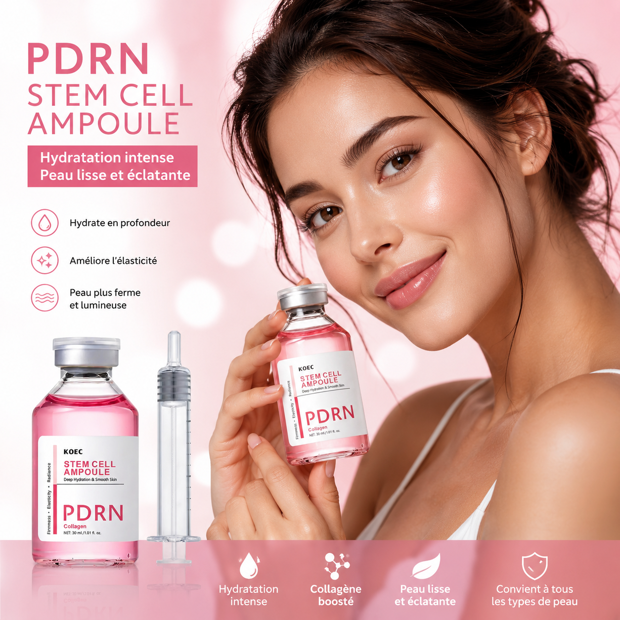 Sélection des meilleurs soins visage et cheveux Asian Moods, incluant le sérum PDRN Stem Cell Ampoule.