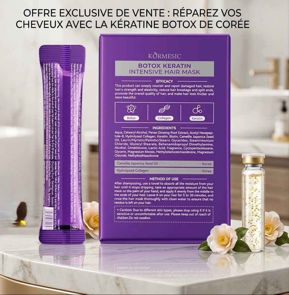 Masque Réparateur Express – Kératine "5 Seconds Repair"(Cure Coréenne)