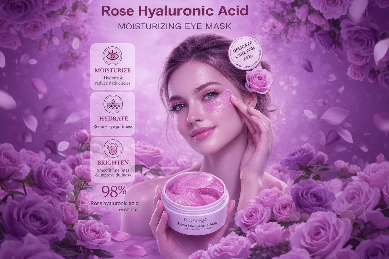 Patchs Hydrogel Rose & Acide Hyaluronique Skin Care BIOAQUA (60psc)