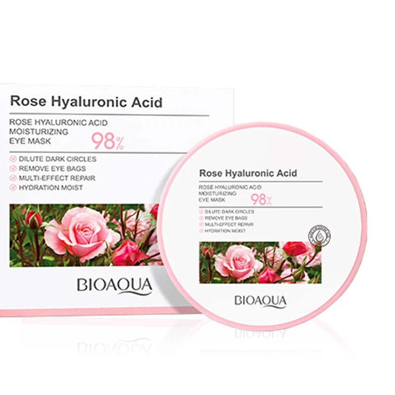 Patches Trio Éclat Rose & Acide Hyaluronique BIOAQUA Skin Care Anti Wrinkle (60psc) Patchs + Crème Regard Rose