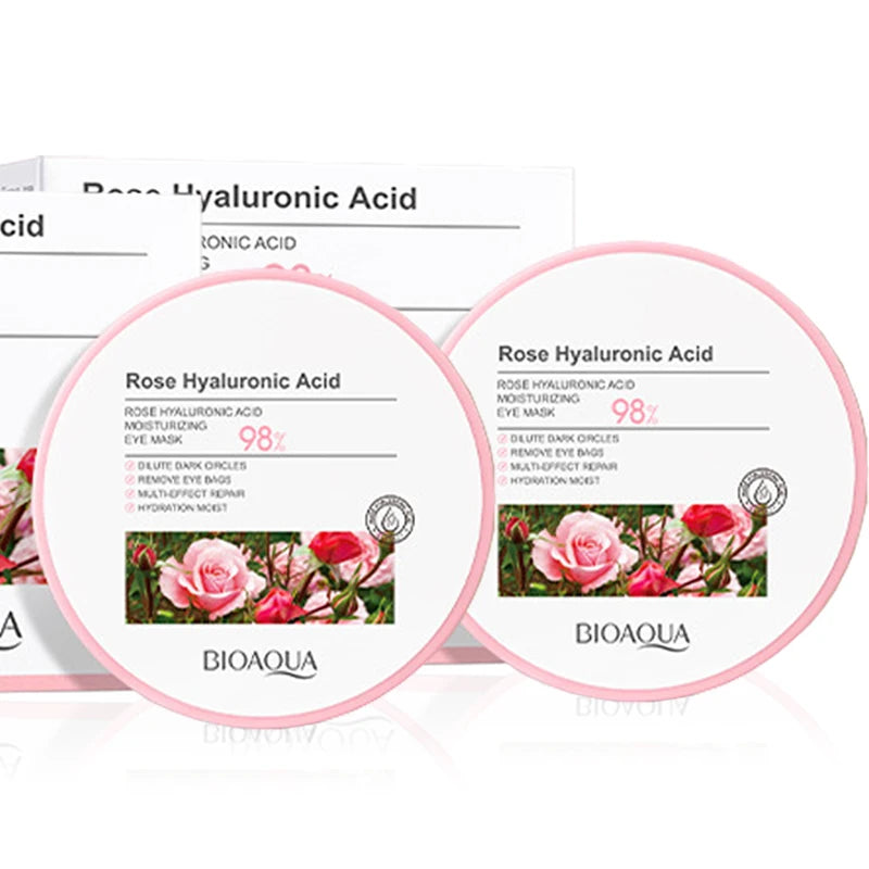 Patches Trio Éclat Rose & Acide Hyaluronique BIOAQUA Skin Care Anti Wrinkle (60psc) Patchs + Crème Regard Rose