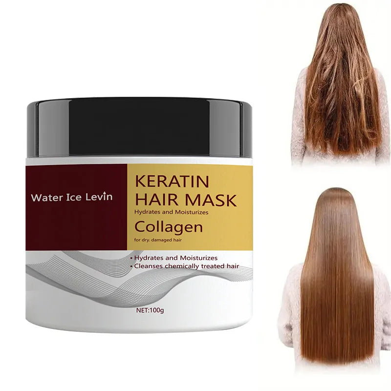 Masque cheveux Kératine & Collagène Keratin Hair Hydrolyzed Coconut Argan Oils Réparateur Intense
skin Hair Mask 100g.