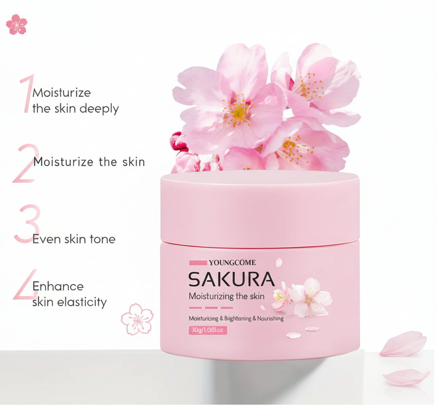 Masque Visage Hydratant extrait de Sakura, Glycérine &Hyaluronate de Sodium et Acide Hyaluronique Skin Repair 60g