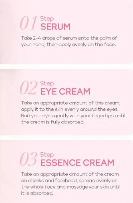 Japan Kit Coffret cadeau￼ Sakura Skin Care Sets Face Cream Face Essence Eye Serum Face 3pcs