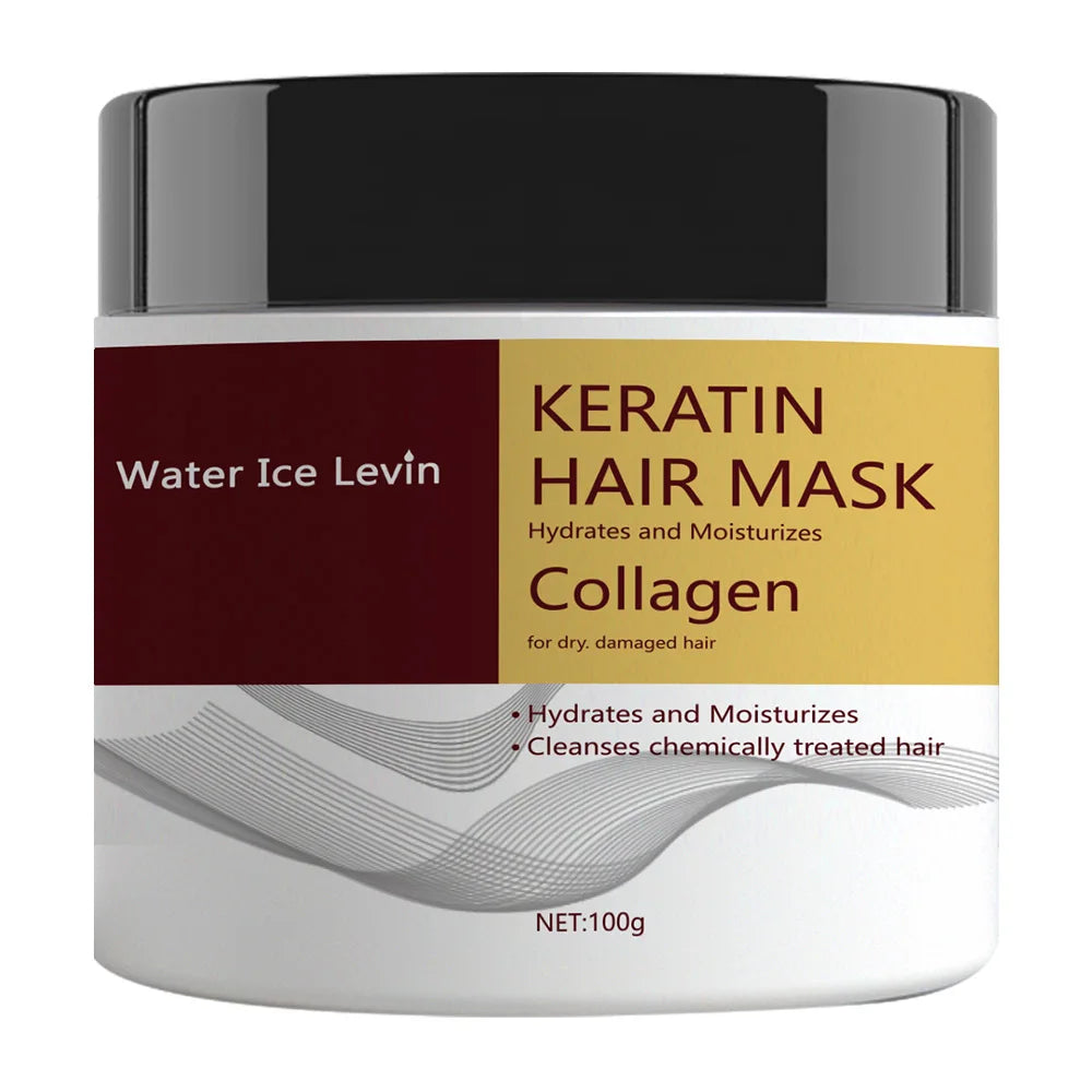 Masque cheveux Kératine & Collagène Keratin Hair Hydrolyzed Coconut Argan Oils Réparateur Intense
skin Hair Mask 100g.