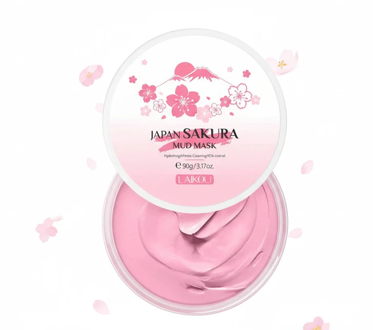 Masque à la Boue Sakura & Kaolin ,Extrait d'algue Clay 
Deep Cleansing Skin Care LAIKOU 25g/90g