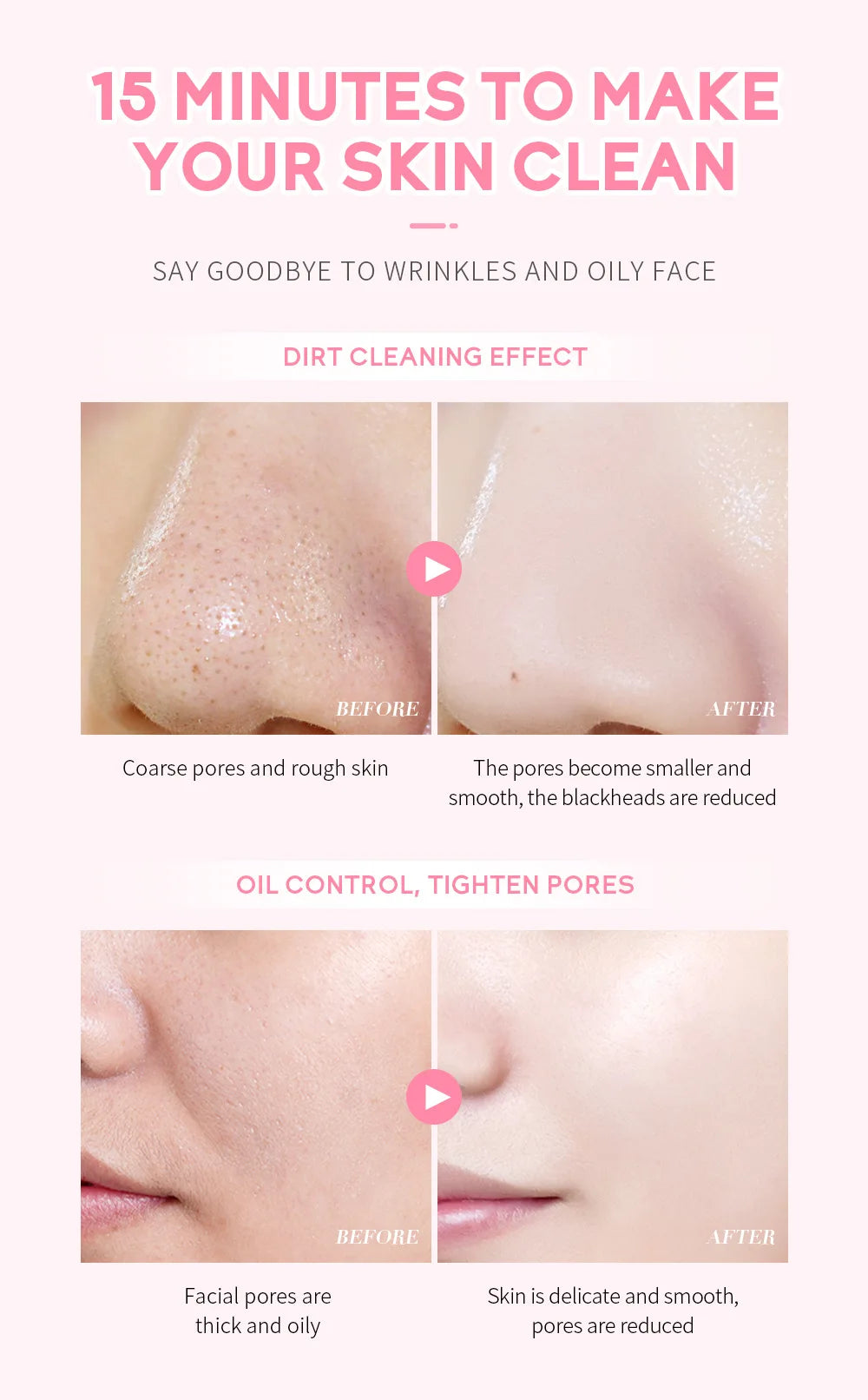 Masque à la Boue Sakura & Kaolin ,Extrait d'algue Clay 
Deep Cleansing Skin Care LAIKOU 25g/90g