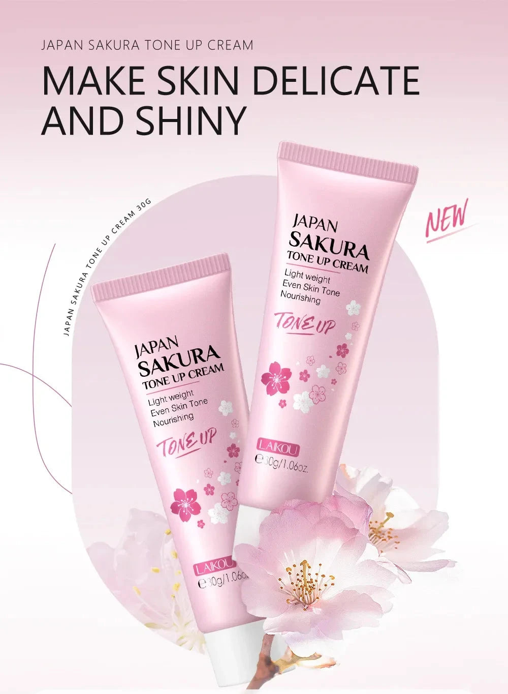 Crème Extrait de Sakura & Niacinamide et Vitamine C & Acide Hyaluronique Produits Waterproof Skin Care 30g