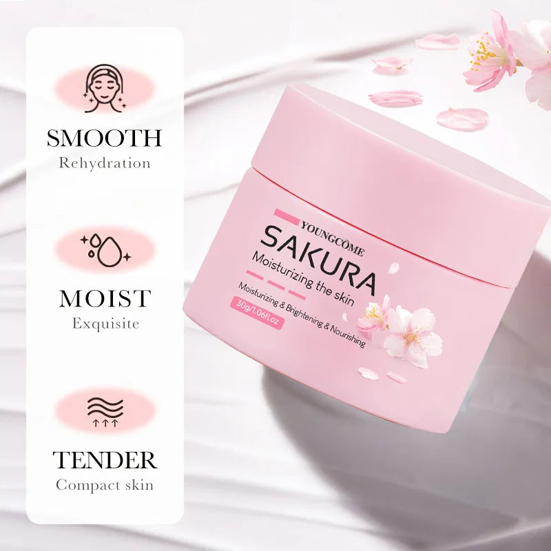Masque Visage Hydratant extrait de Sakura, Glycérine &Hyaluronate de Sodium et Acide Hyaluronique Skin Repair 60g